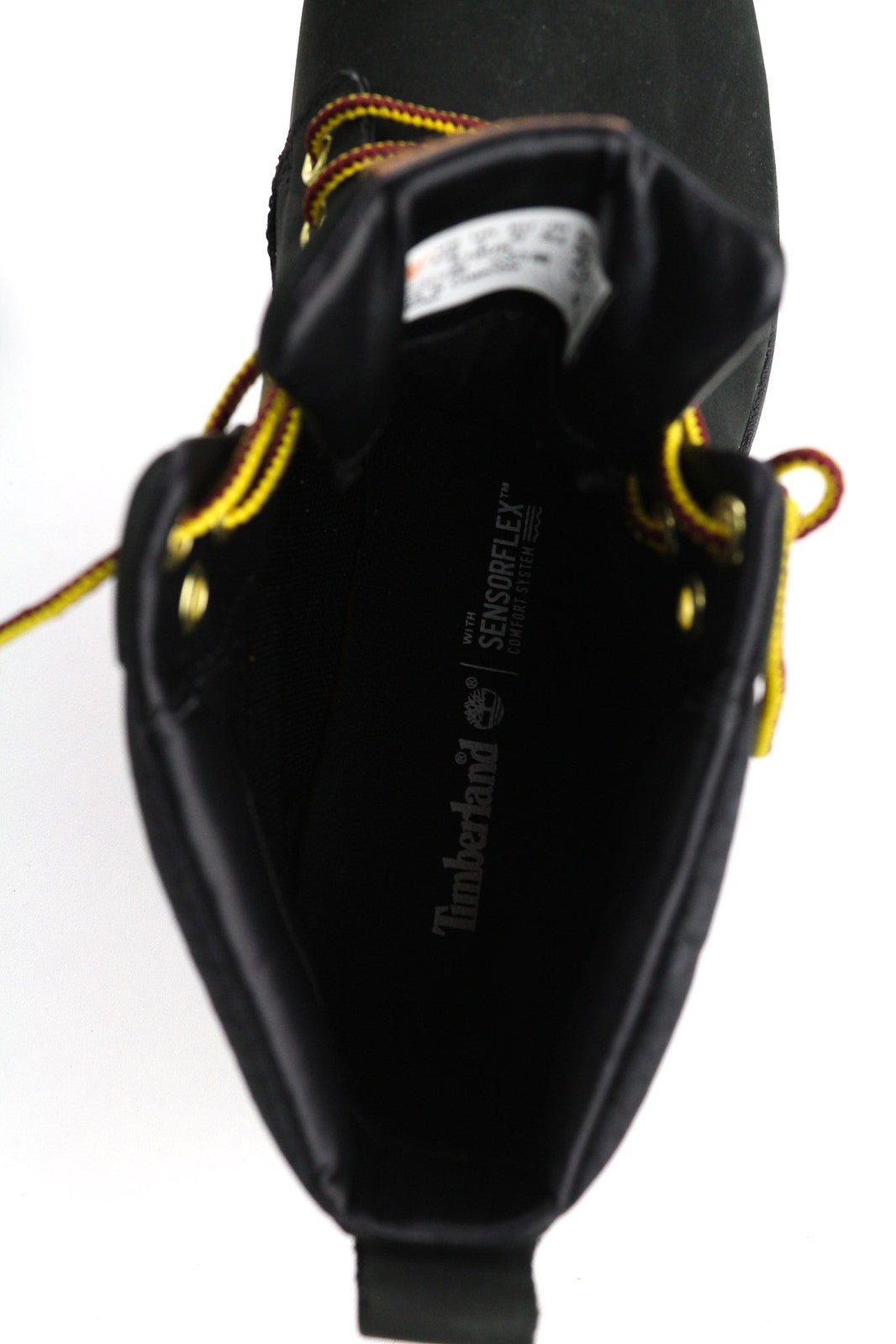 TIMBERLAND A19UK Men Boots EU42 Black Leather Sensorflex Comfort System Logo