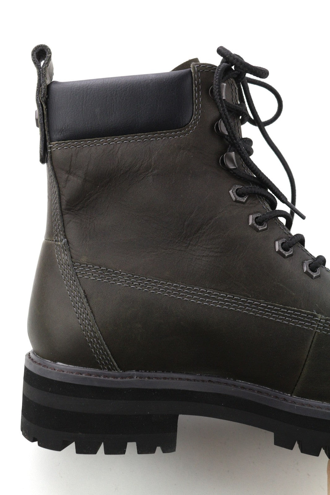 TIMBERLAND A2M2B Men Boots EU43 Grey Leather Waterproof Lace Up Logo ReBOTL