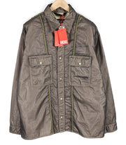 DIESEL S-U24 Men Jacket XL Snap Buttons Shiny Look Lined Lightweight RRP€275