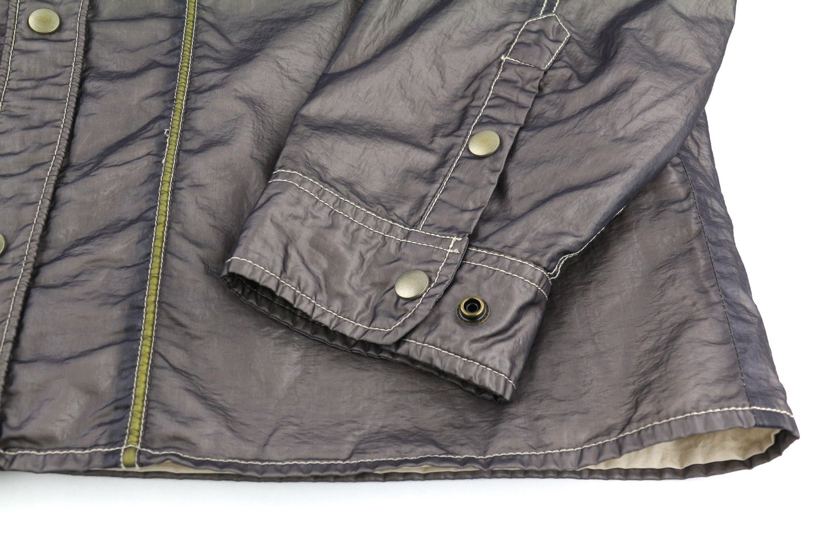 DIESEL S-U24 Men Jacket XL Snap Buttons Shiny Look Lined Lightweight RRP€275