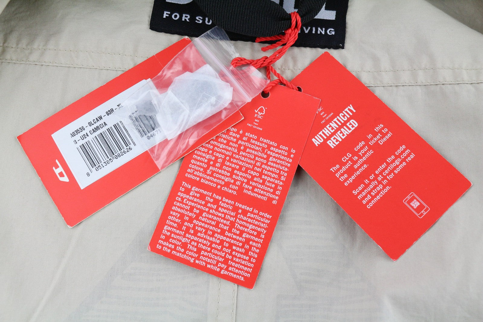 DIESEL S-U24 Men Jacket XL Snap Buttons Shiny Look Lined Lightweight RRP€275