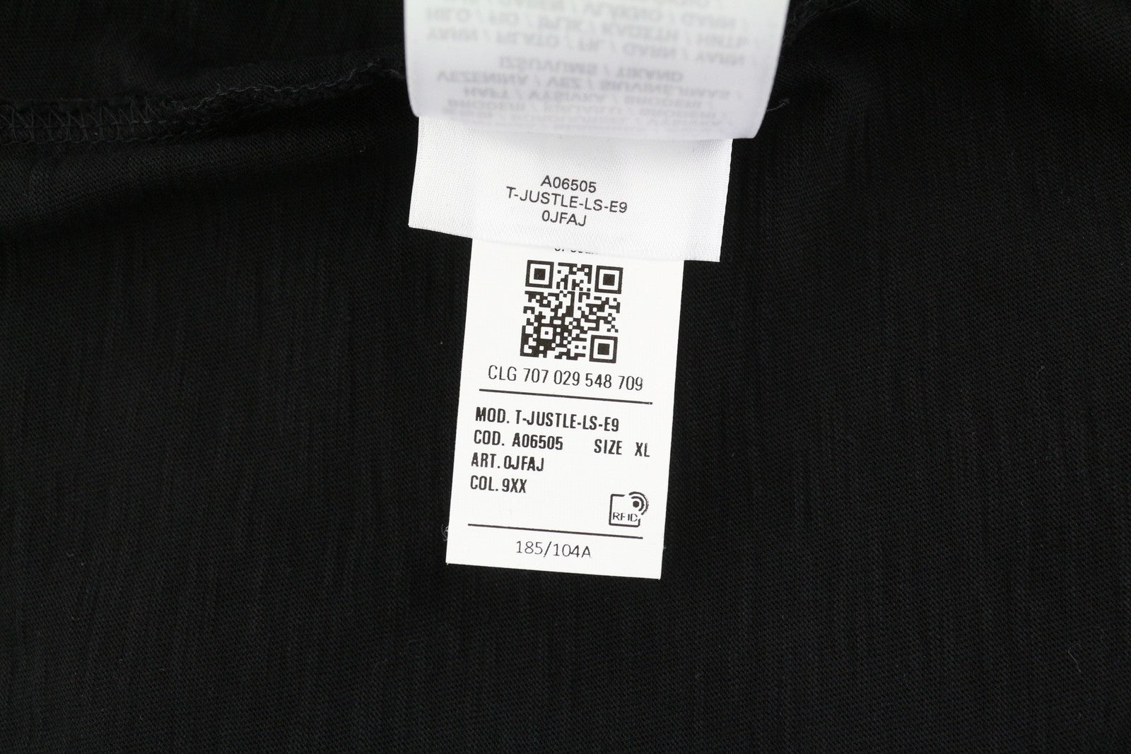 DIESEL T-Justle-LS-E9 Men T-Shirt XL Black Long Sleeve Crew Neck Cotton RRP€135