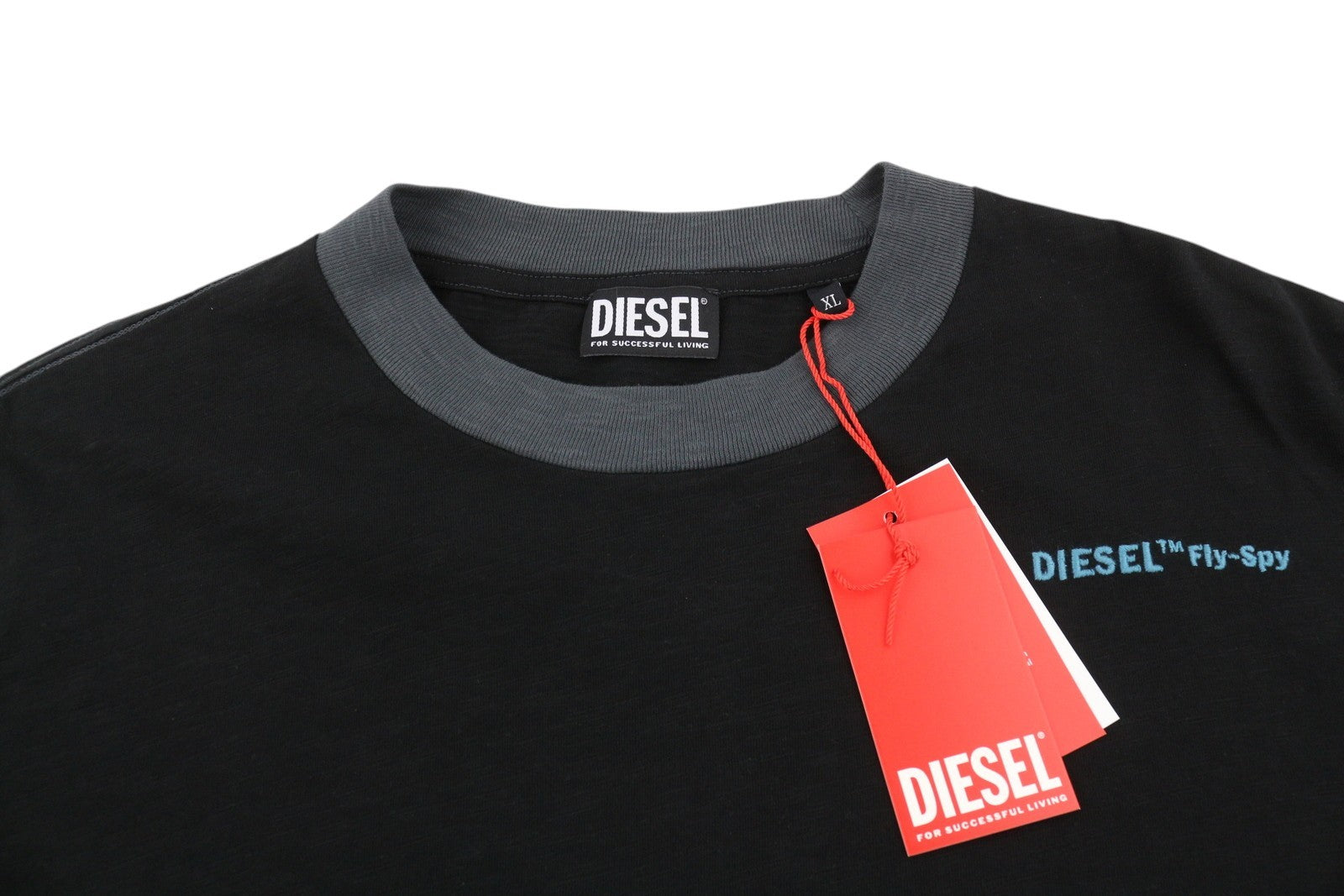 DIESEL T-Justle-LS-E9 Men T-Shirt XL Black Long Sleeve Crew Neck Cotton RRP€135
