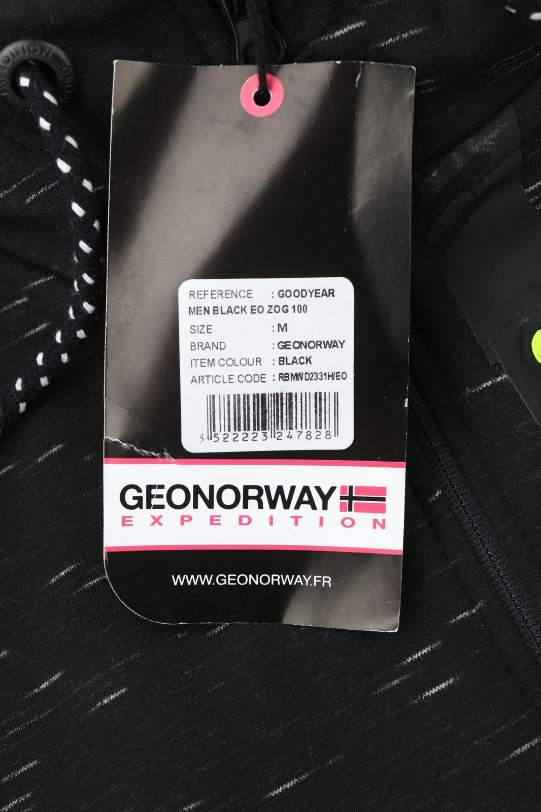 GEO NORWAY Expedition Men Hoodie M Turbo-Dry 4000 Hooded Zipper Straps Black