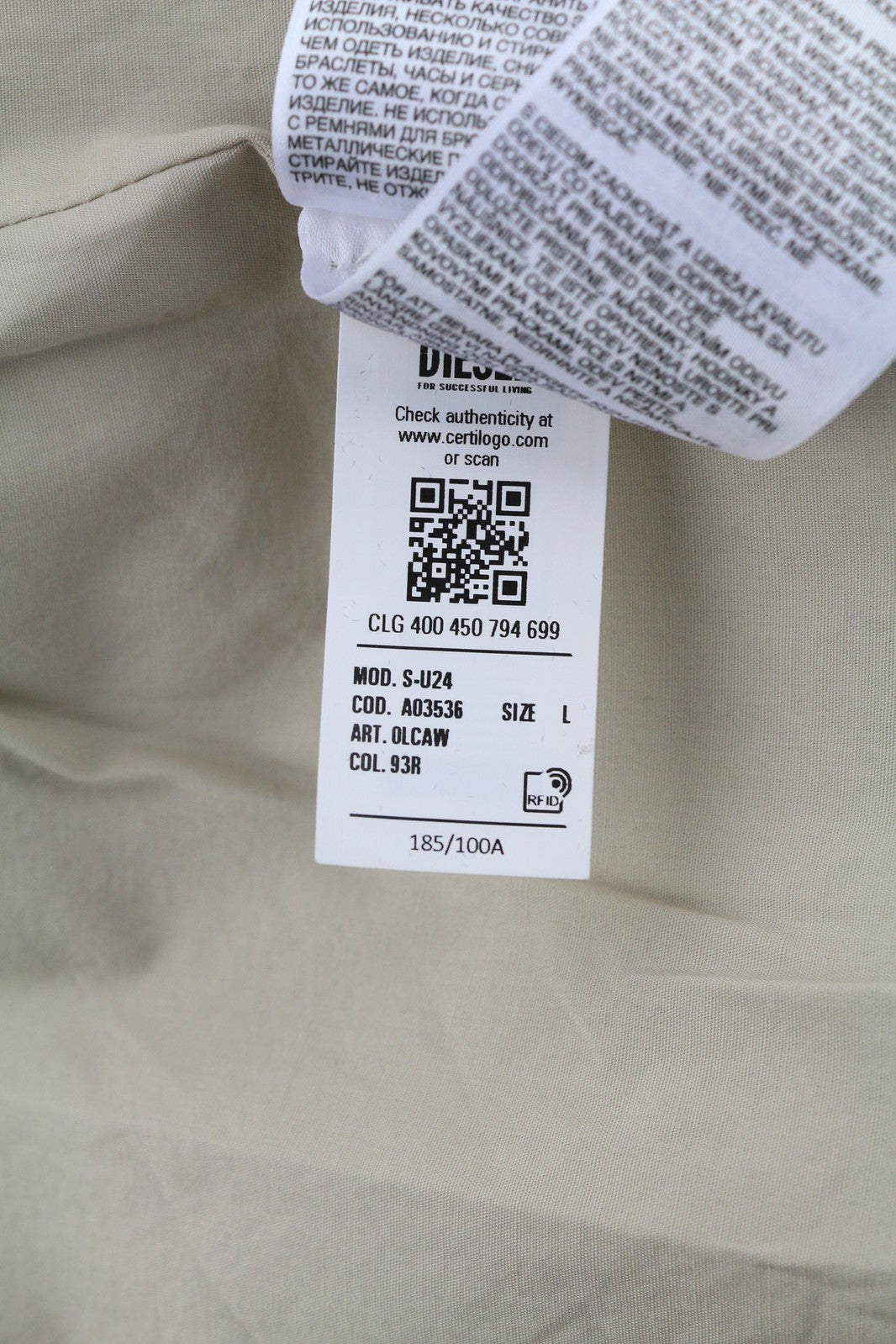 DIESEL S-U24 Men Jacket L Snap Buttons Shiny Look Lined  Lightweight RRP€275