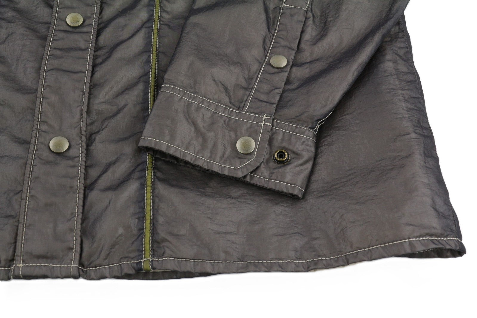 DIESEL S-U24 Men Jacket L Snap Buttons Shiny Look Lined  Lightweight RRP€275