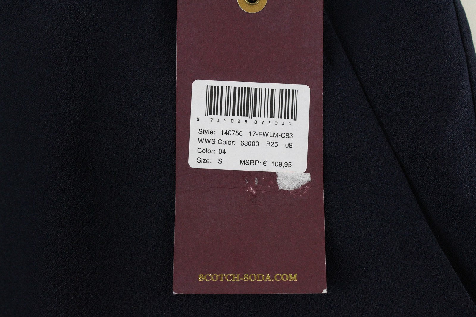 MAISON SCOTCH Women Trousers S Loose Navy Lightweight Classic Slit Pockets