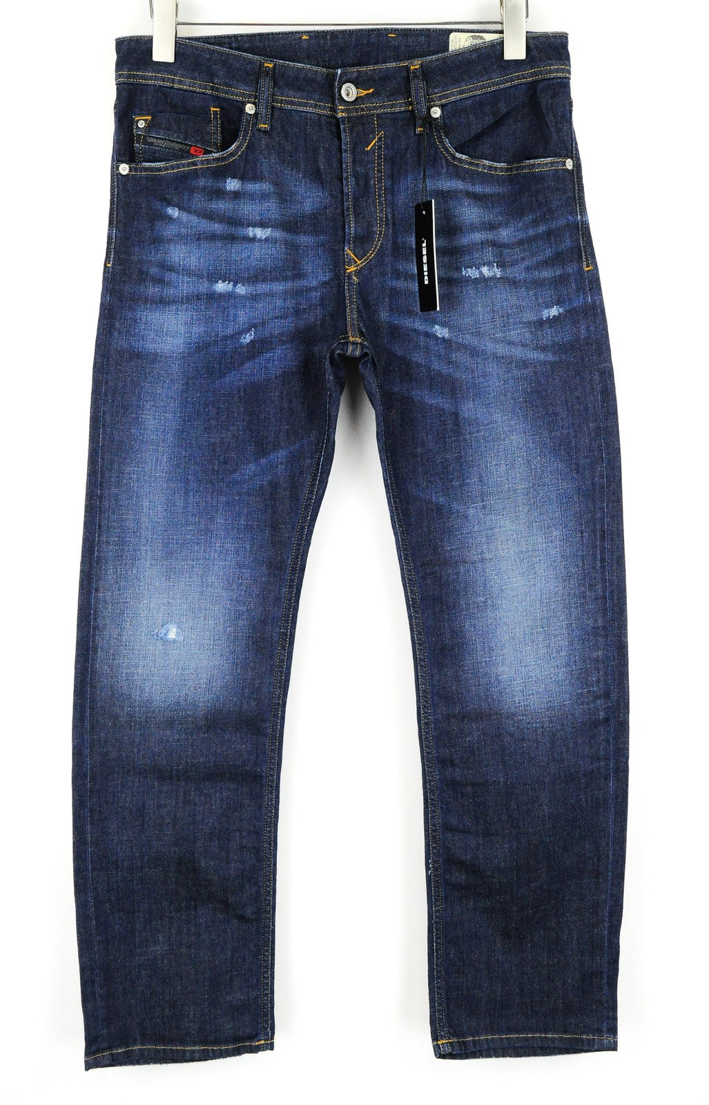 DIESEL Waykee R7NA8 Men Jeans W28/L30 Washed Dark Blue Cotton Straight Leg