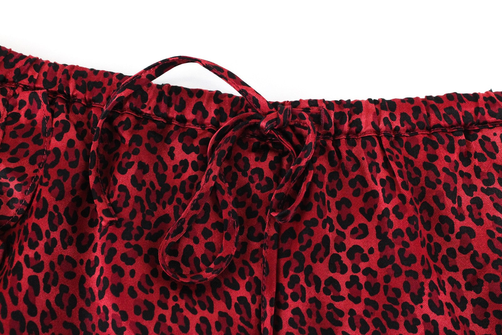 MAISON SCOTCH Women Shorts L Red Cheetah Patterned Frills Cotton Blend Pull On