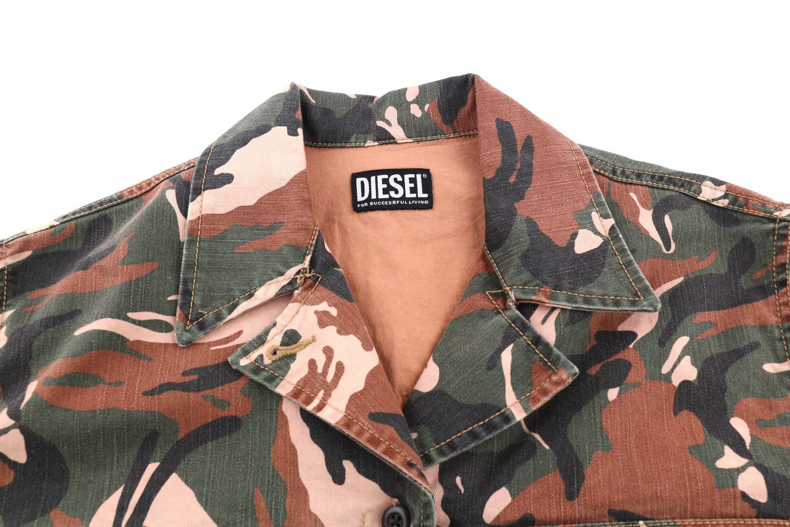 DIESEL C-Adara-Cmf Women Jacket S Short Sleeve Cropped Camouflage RRP175