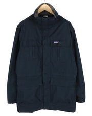 PATAGONIA Men Jacket M Dark Blue Eco Rain Shell Zipper High Neck Logo Thin H2NO