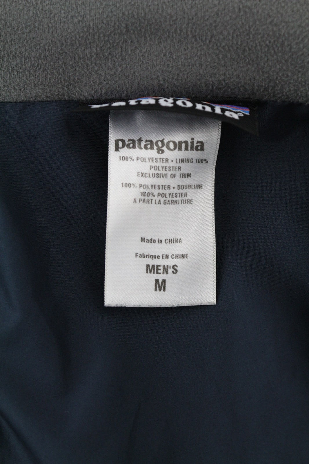 PATAGONIA Men Jacket M Dark Blue Eco Rain Shell Zipper High Neck Logo Thin H2NO
