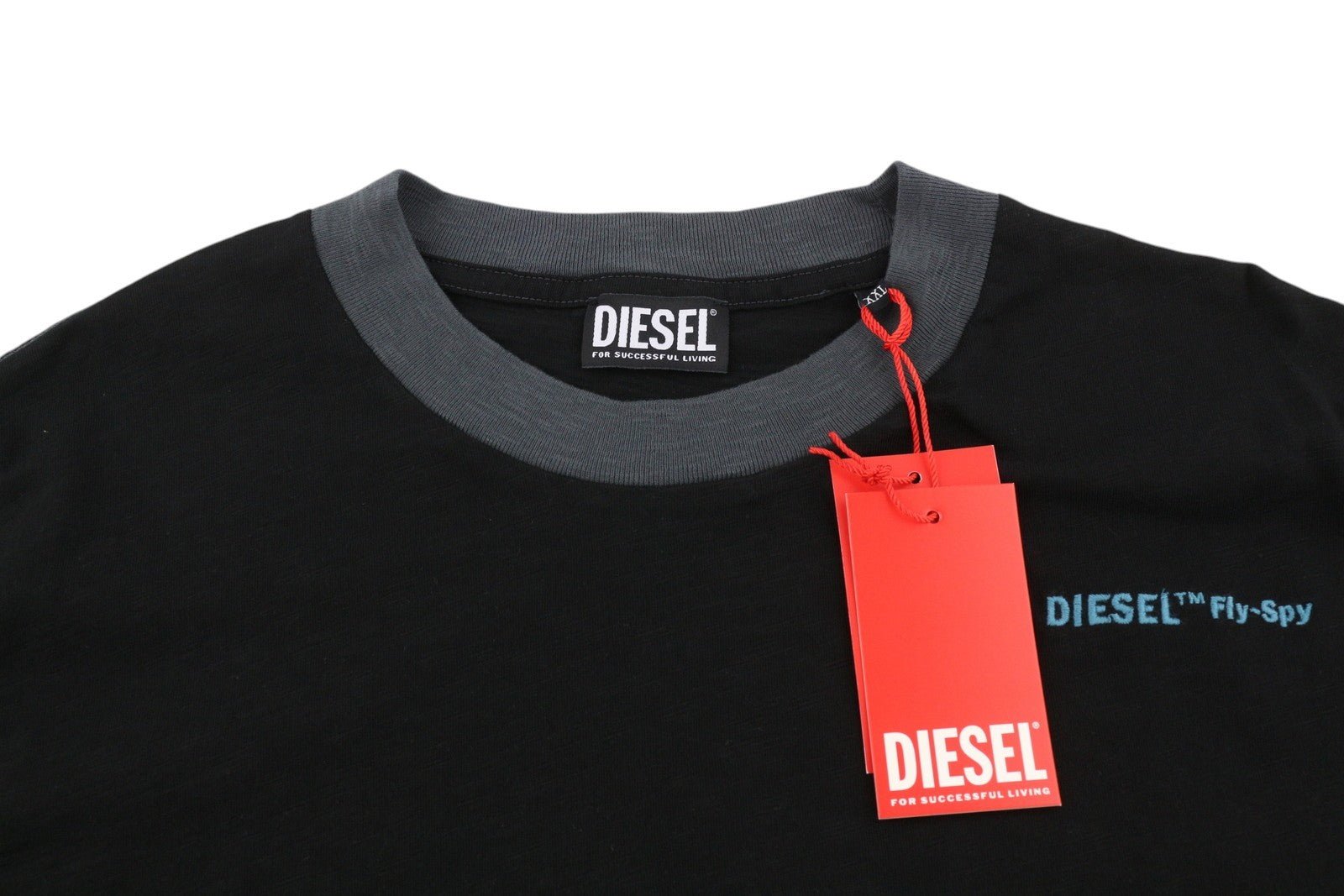 DIESEL T-Justle-LS-E9 Men T-Shirt 2XL Black Long Sleeve Crew Neck Cotton RRP€135