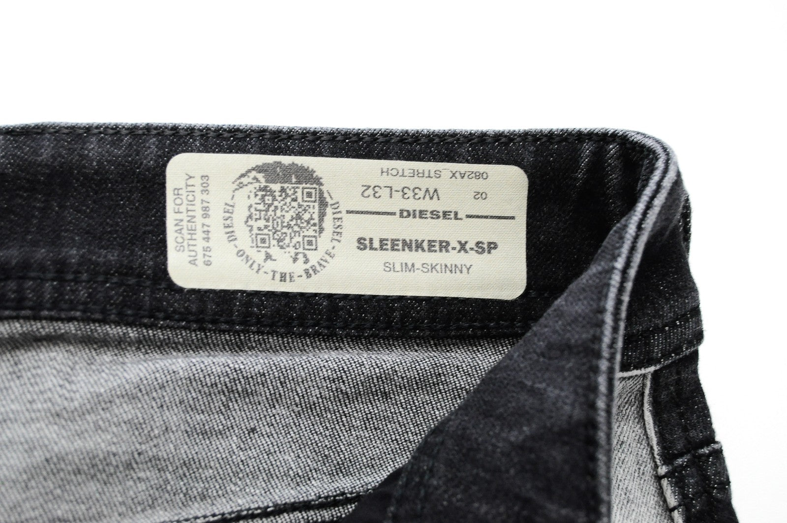 DIESEL Sleenker-X-SP 082AX Men Jeans W33/L32 Slim Skinny Fit Grey Stretch