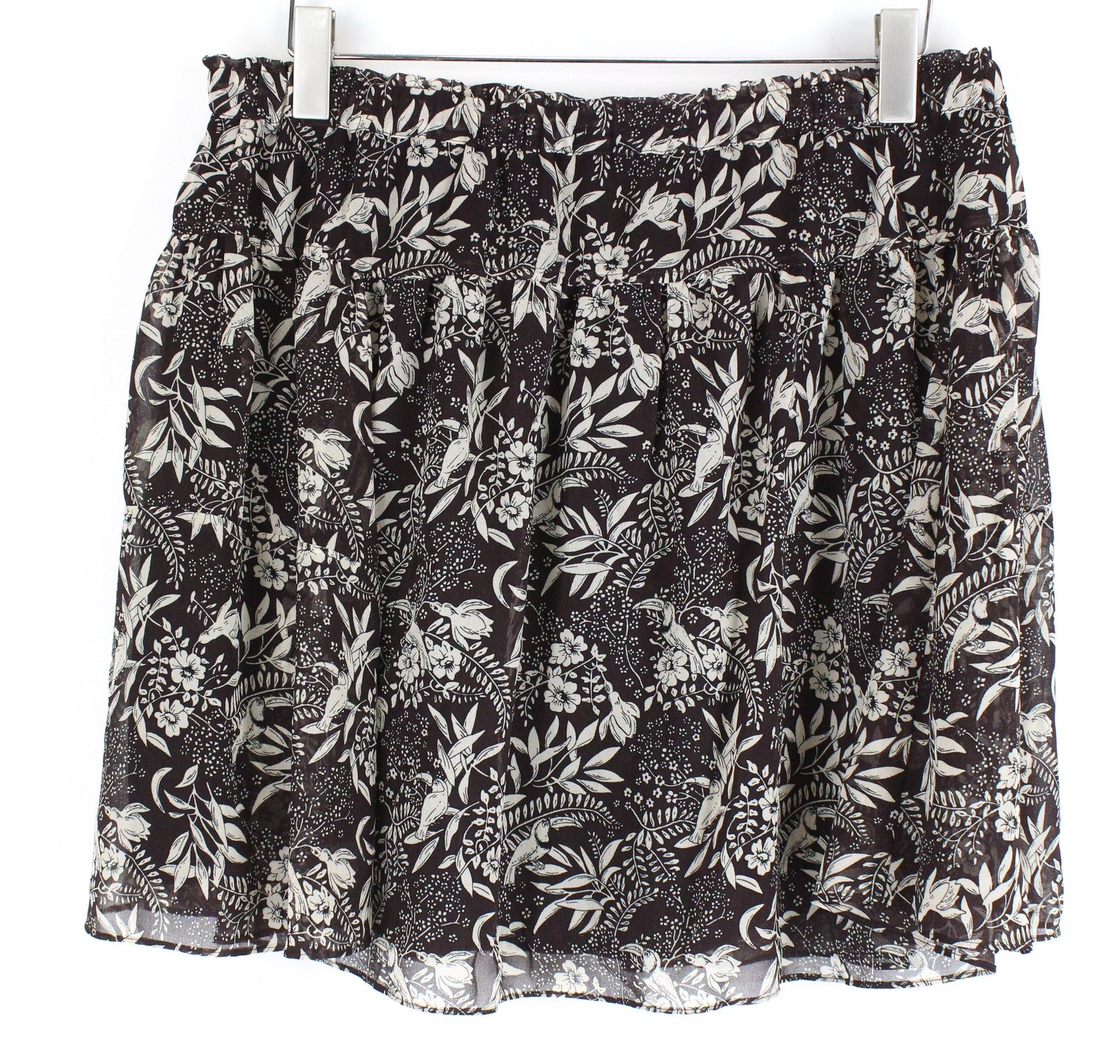 MAISON SCOTCH The Poolside Women Skirt XL Brown Pattern Waistband Pull On Lined