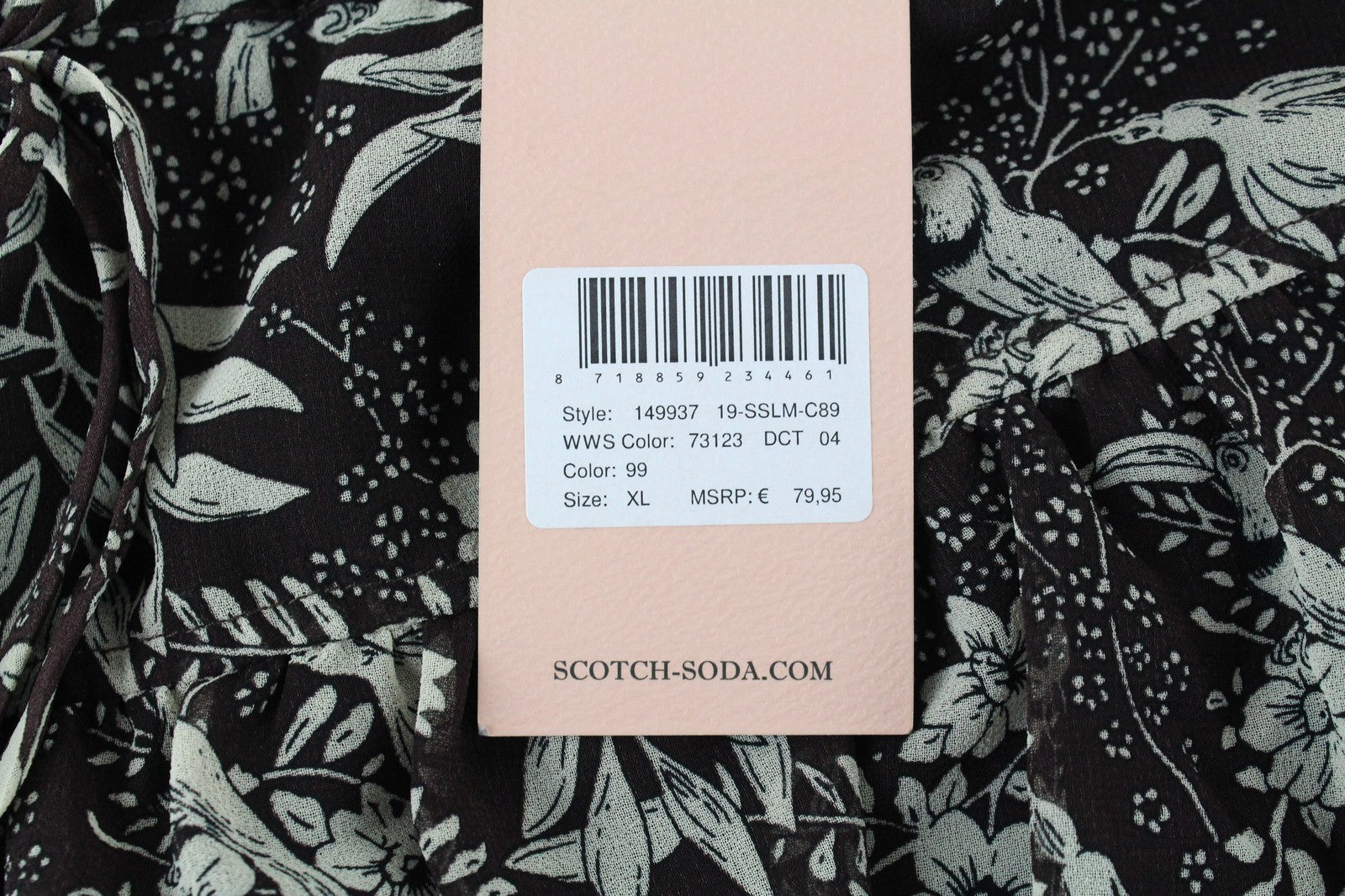 MAISON SCOTCH The Poolside Women Skirt XL Brown Pattern Waistband Pull On Lined