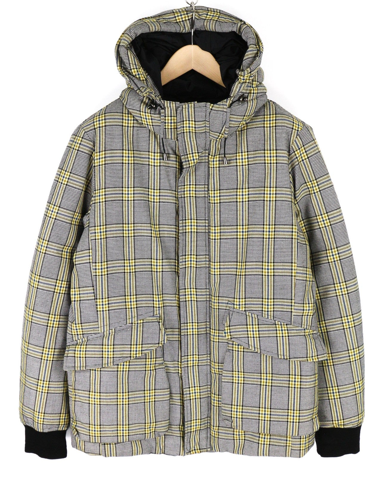 SCOTCH & SODA Men Jacket ~M Checked Hooded Lined Insulation Zipper Casual Logo