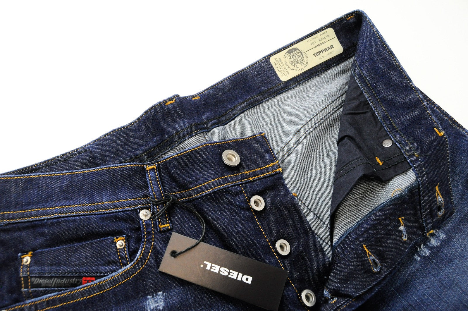 DIESEL Tepphar R7NA8 Men Jeans W32/L34 Slim Carrot Washed Blue Stretch Pants