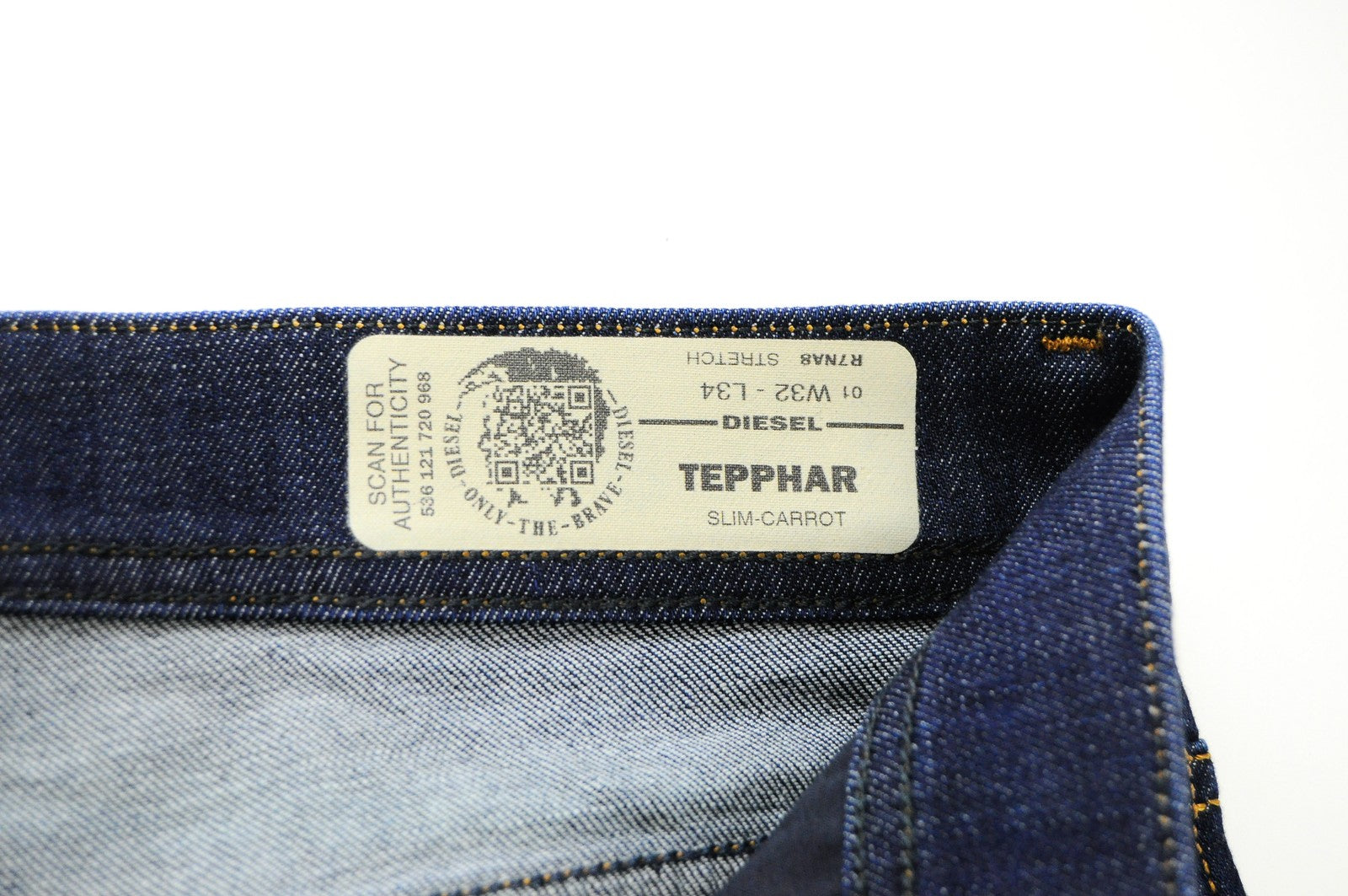DIESEL Tepphar R7NA8 Men Jeans W32/L34 Slim Carrot Washed Blue Stretch Pants