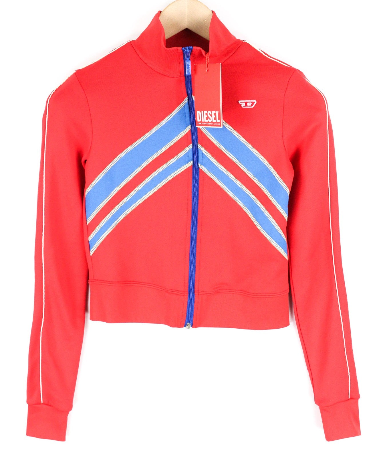 DIESEL F-Macs Women Sweatshirt XS Full Zip High Neck Pockets Patterned RRP€195