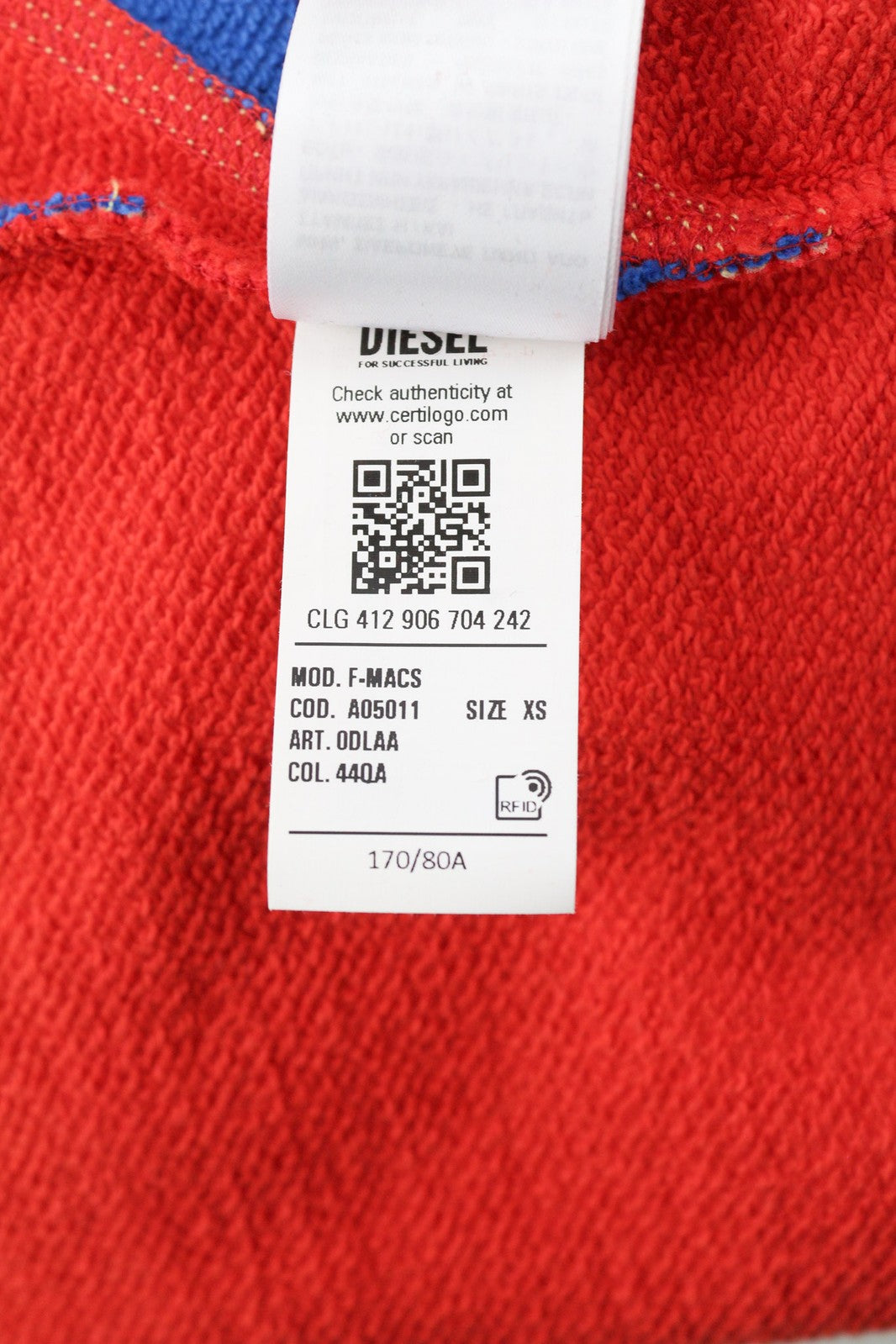 DIESEL F-Macs Women Sweatshirt XS Full Zip High Neck Pockets Patterned RRP€195