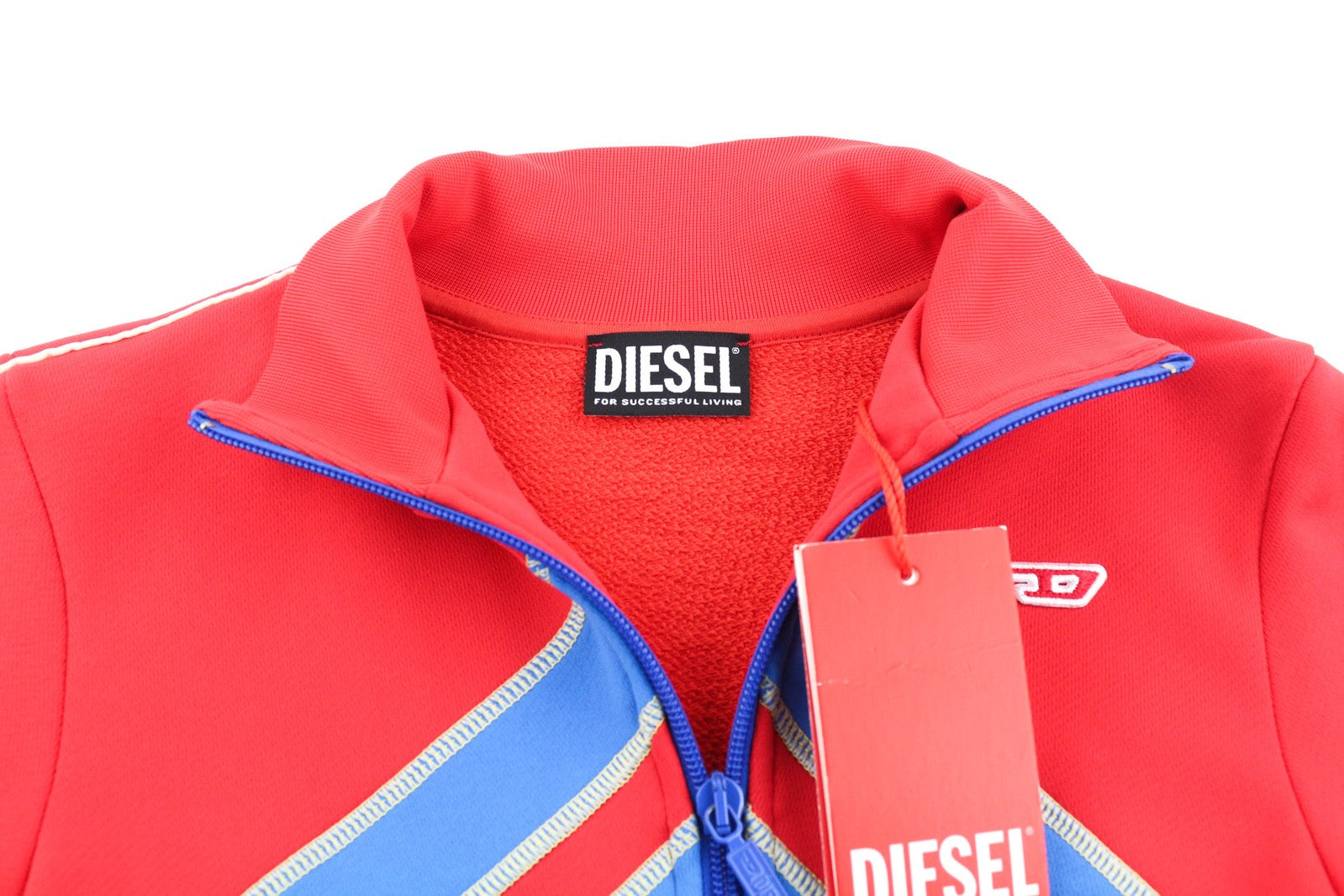 DIESEL F-Macs Women Sweatshirt XS Full Zip High Neck Pockets Patterned RRP€195