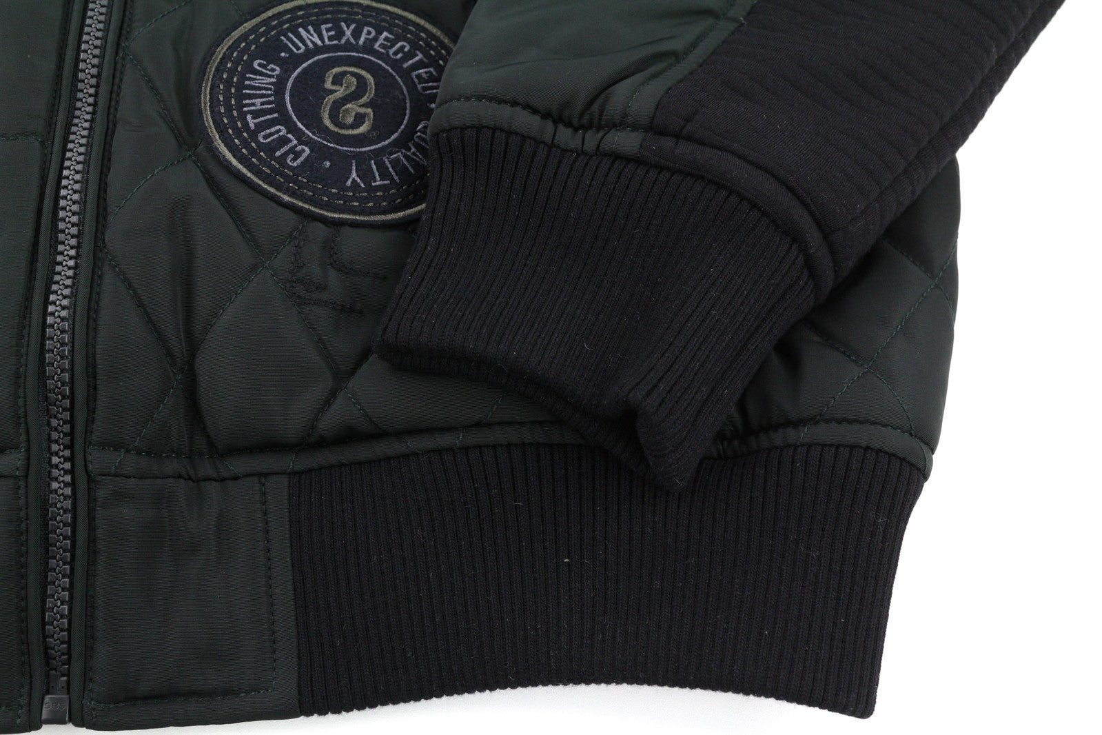 DESIGUAL Men Jacket L Bomber Insulation Patches Logo Zipper Pockets Lined Black