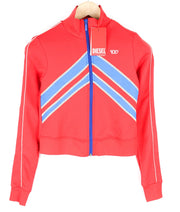 DIESEL F-Macs Women Sweatshirt S Full Zip High Neck Pockets Patterned RRP€195