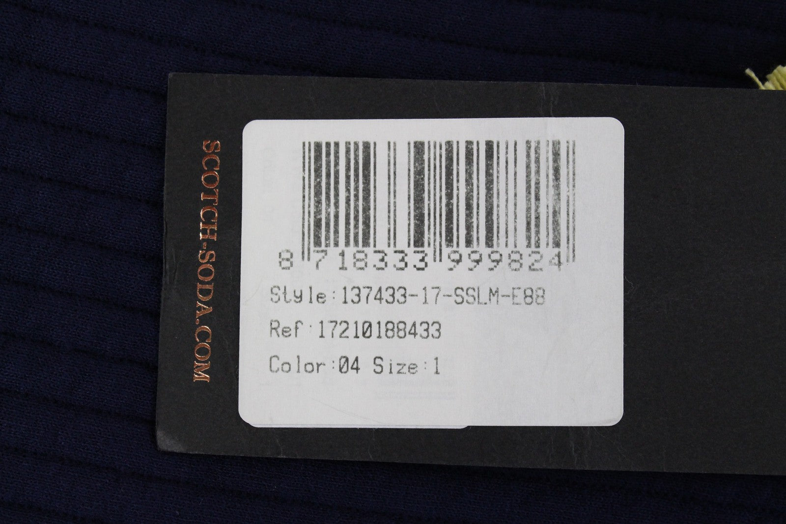 MAISON SCOTCH Women Dress S Blue Long Sleeved Round Neck Ribbed Stretch