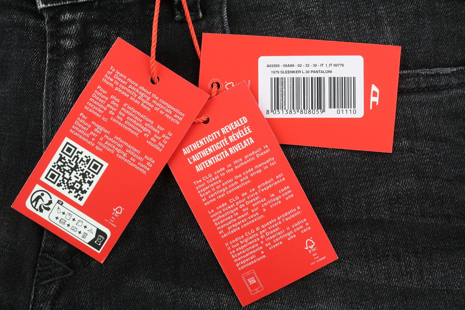 DIESEL 1979 Sleenker 09A89 Men Jeans W32/L30 Skinny Low Waist Distress RRP€275