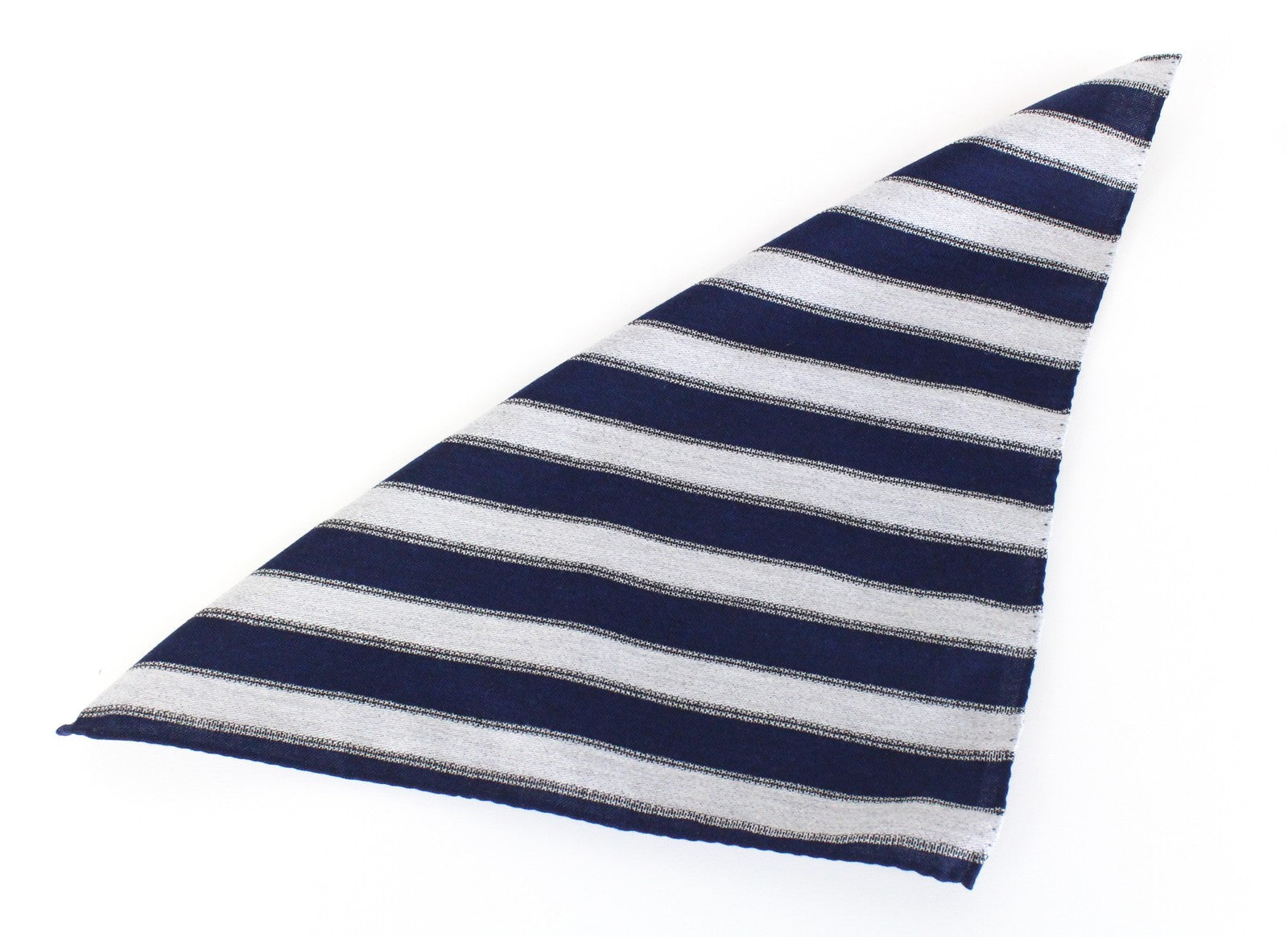 SUITSUPPLY Men's Blue Grey Pocket Square Wool Silk Striped 33 x 33 cm