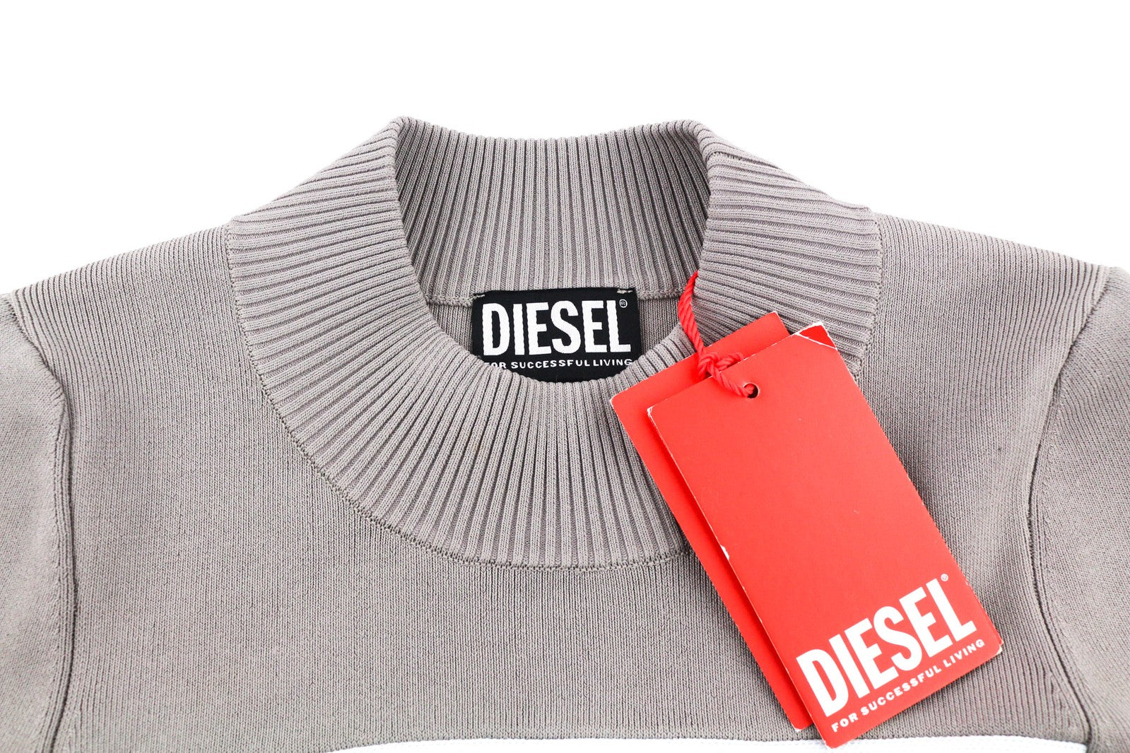 DIESEL M-Mesa Women Jumper XS Pullover Mock Neck Cut-Out Detail Knitted RRP€175