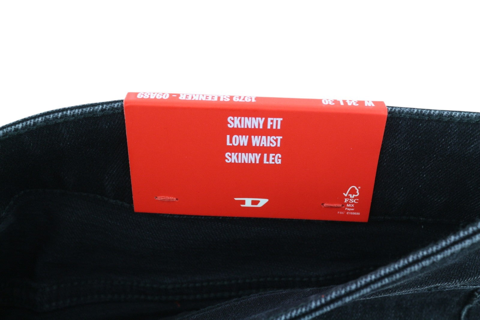 DIESEL 1979 Sleenker 09A89 Men Jeans W34/L30 Skinny  Low Waist Distress RRP€275