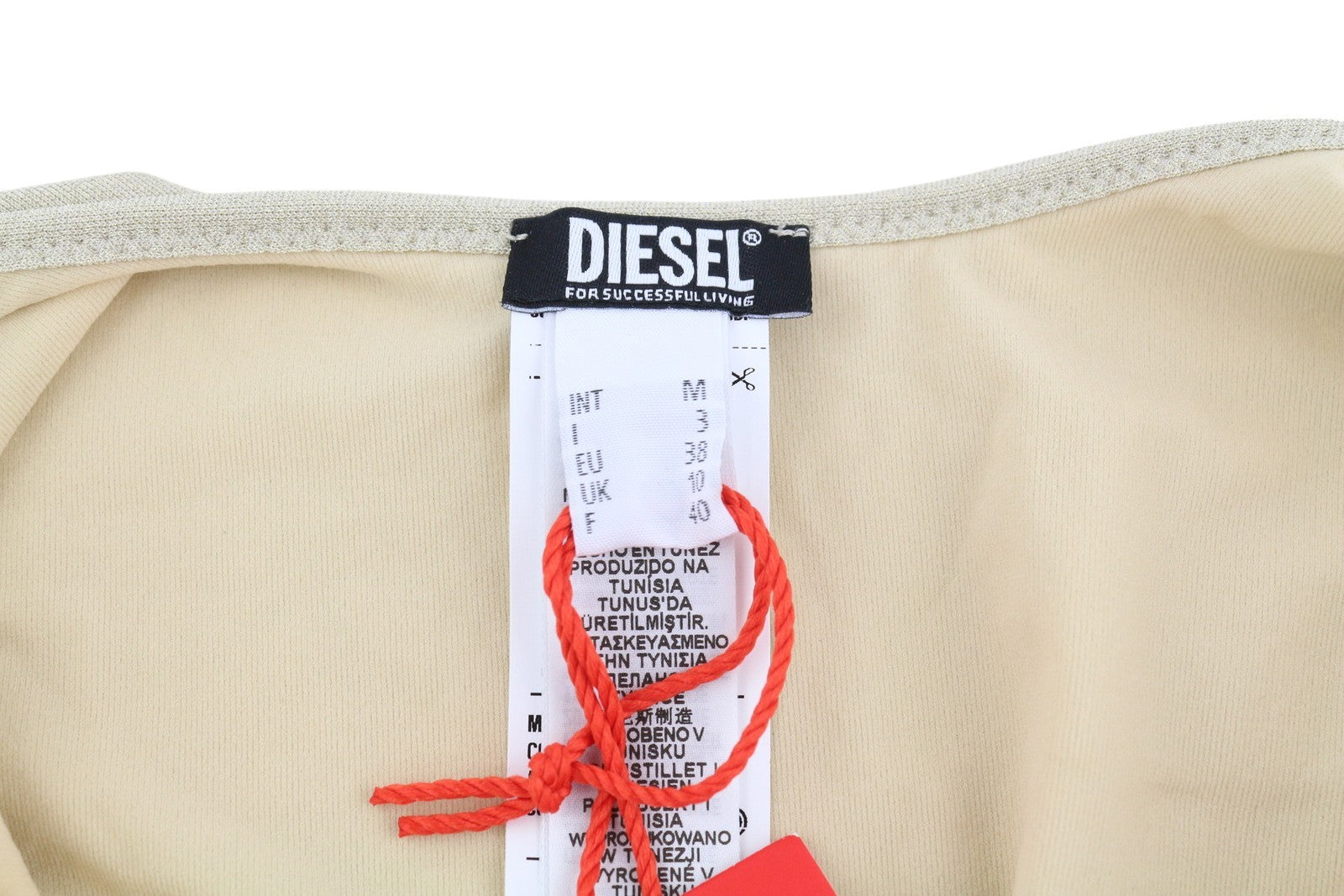 DIESEL Bfsw-Gretel Women Swimsuit M One Piece RRP€110 Stretch Glitter Beige