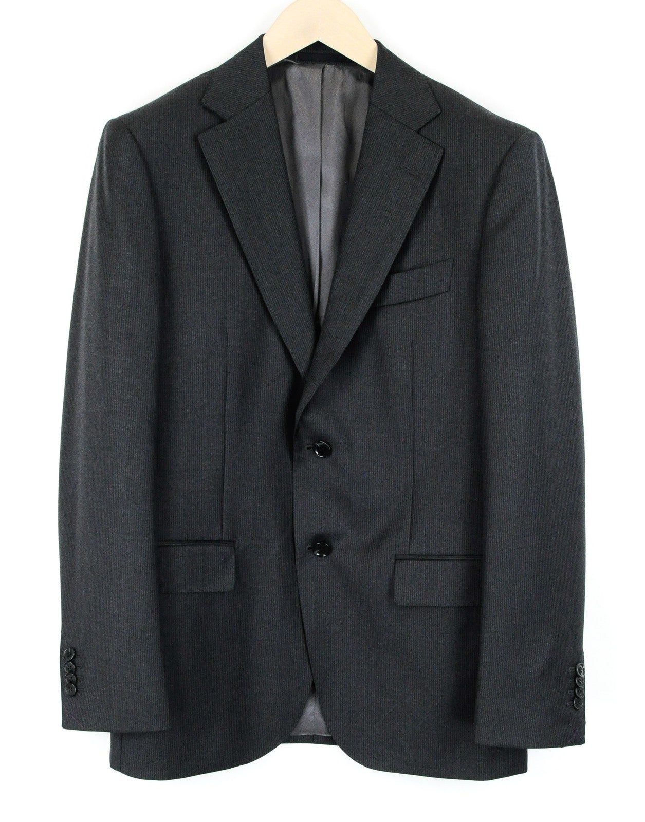 SUITSUPPLY Napoli Men Blazer UK38R Super 110's Wool Striped Dark Grey Jacket