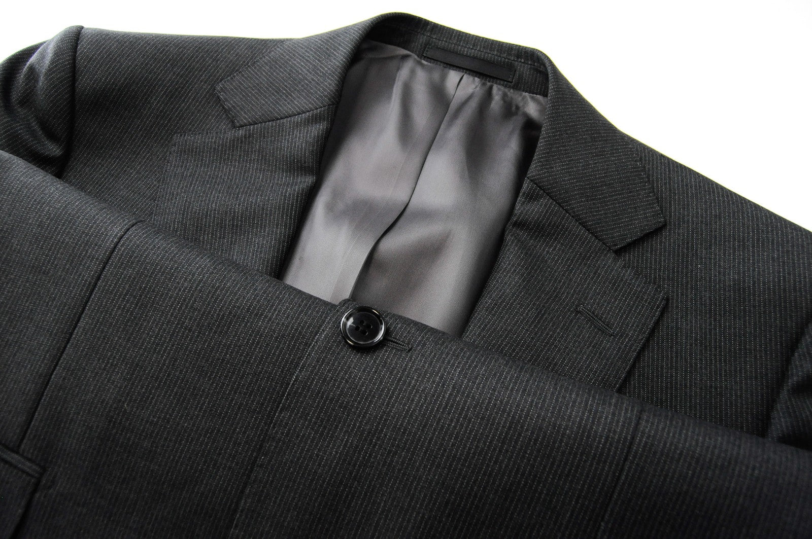 SUITSUPPLY Napoli Men Blazer UK38R Super 110's Wool Striped Dark Grey Jacket