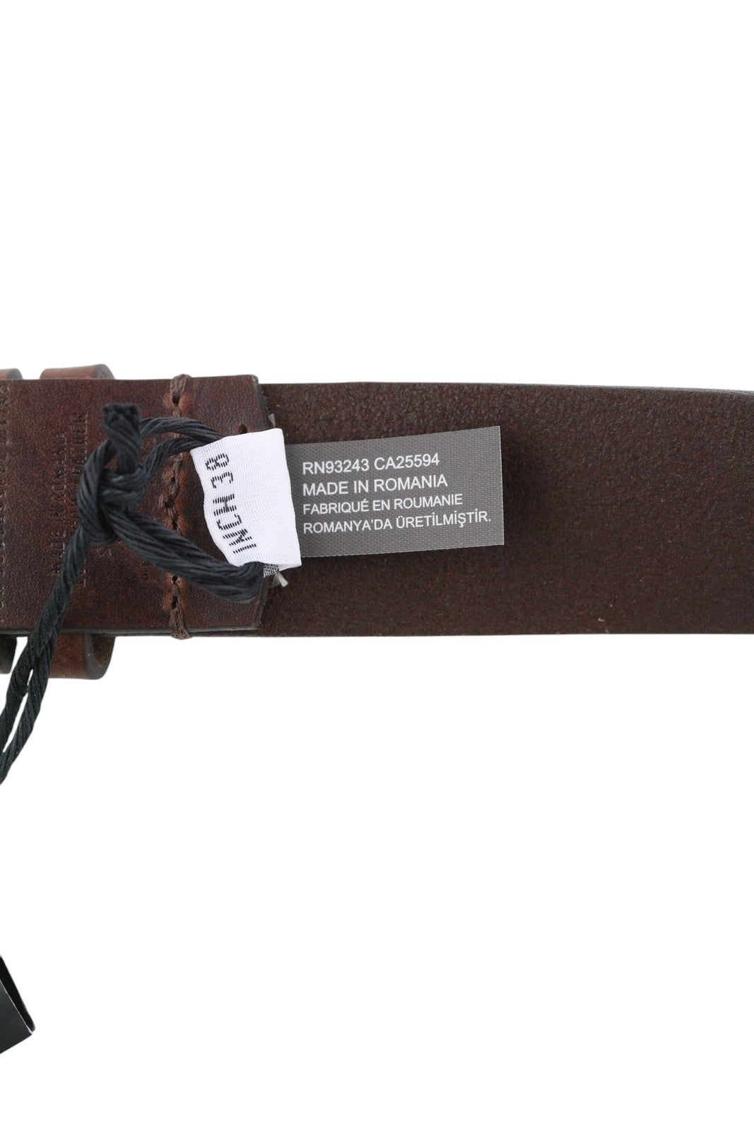 DIESEL B-And Men Belt 95 CM Dark Brown Leather Gold Tone Buckle Casual Logo