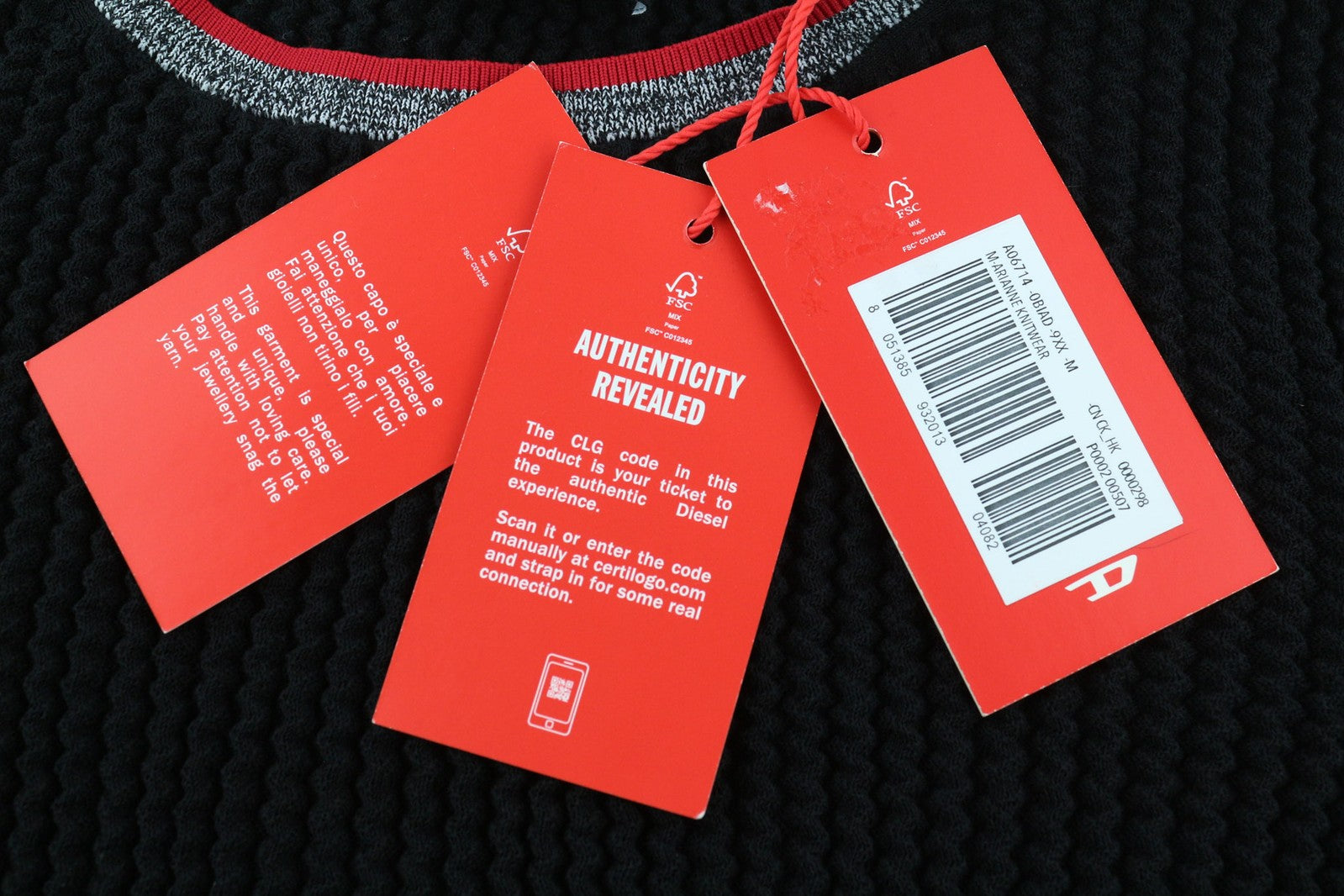 DIESEL M-Arianne Women Jumper M Pullover Crew Neck Knitted Stretch Black RRP€175