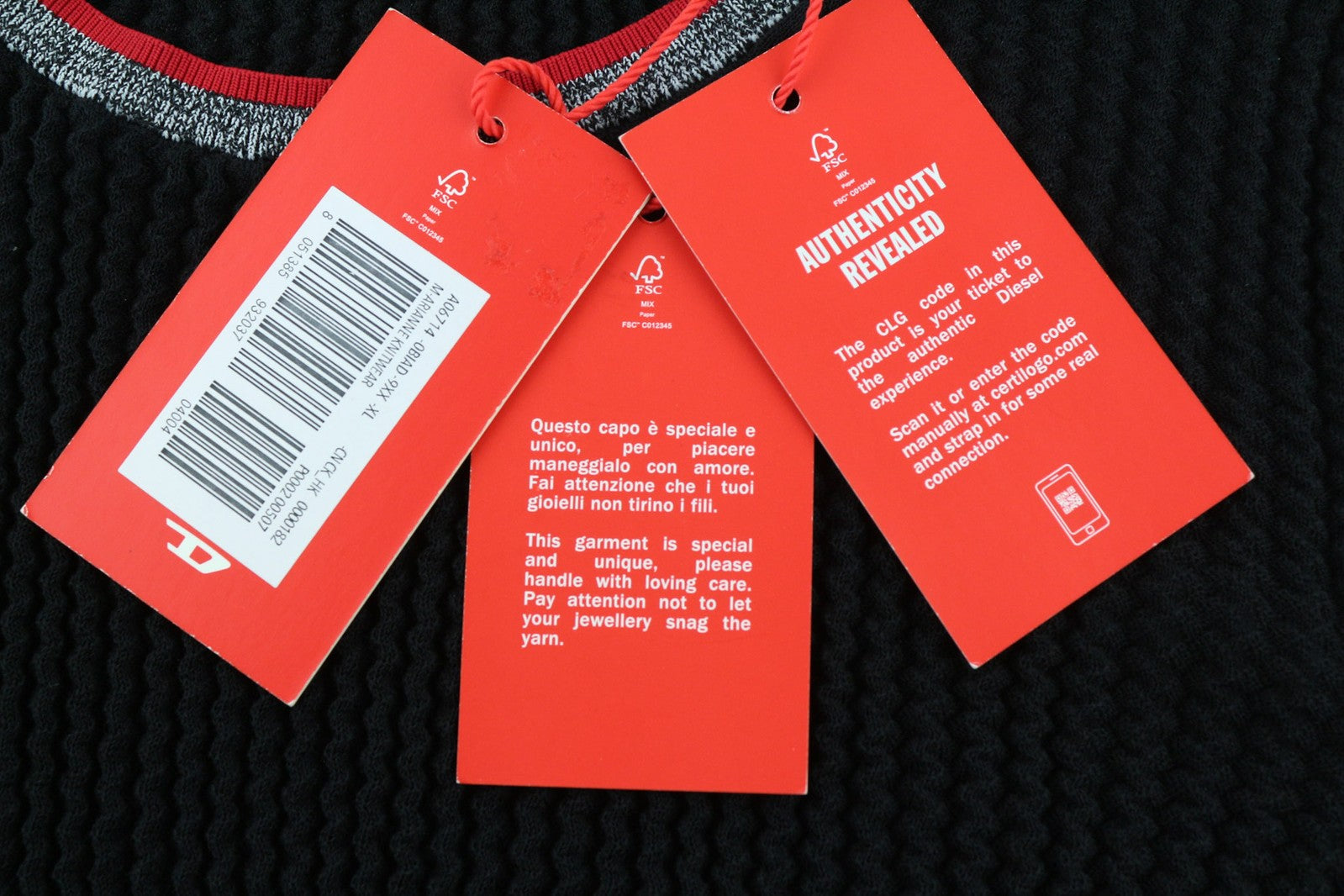 DIESEL M-Arianne Women Jumper XL Pullover Crew Neck Knitted Stretch Black RRP175