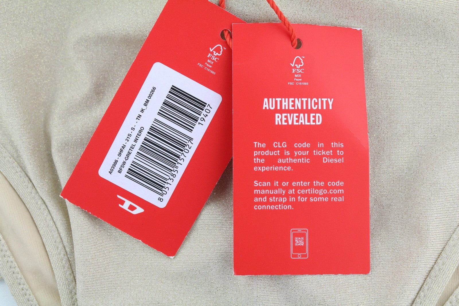 DIESEL Bfsw-Gretel Women Swimsuit S One Piece RRP€110 Stretch Glitter Beige