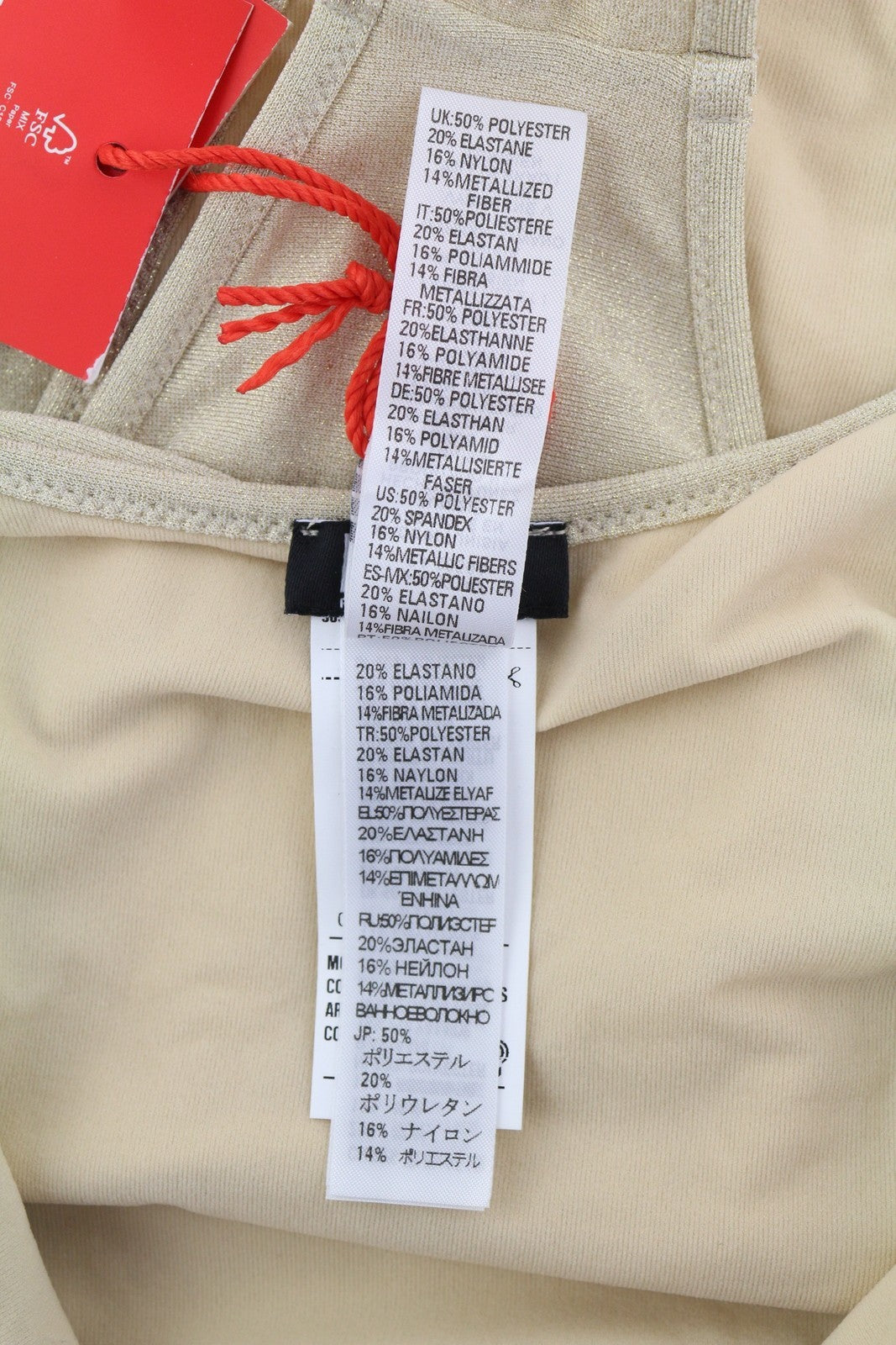 DIESEL Bfsw-Gretel Women Swimsuit S One Piece RRP€110 Stretch Glitter Beige