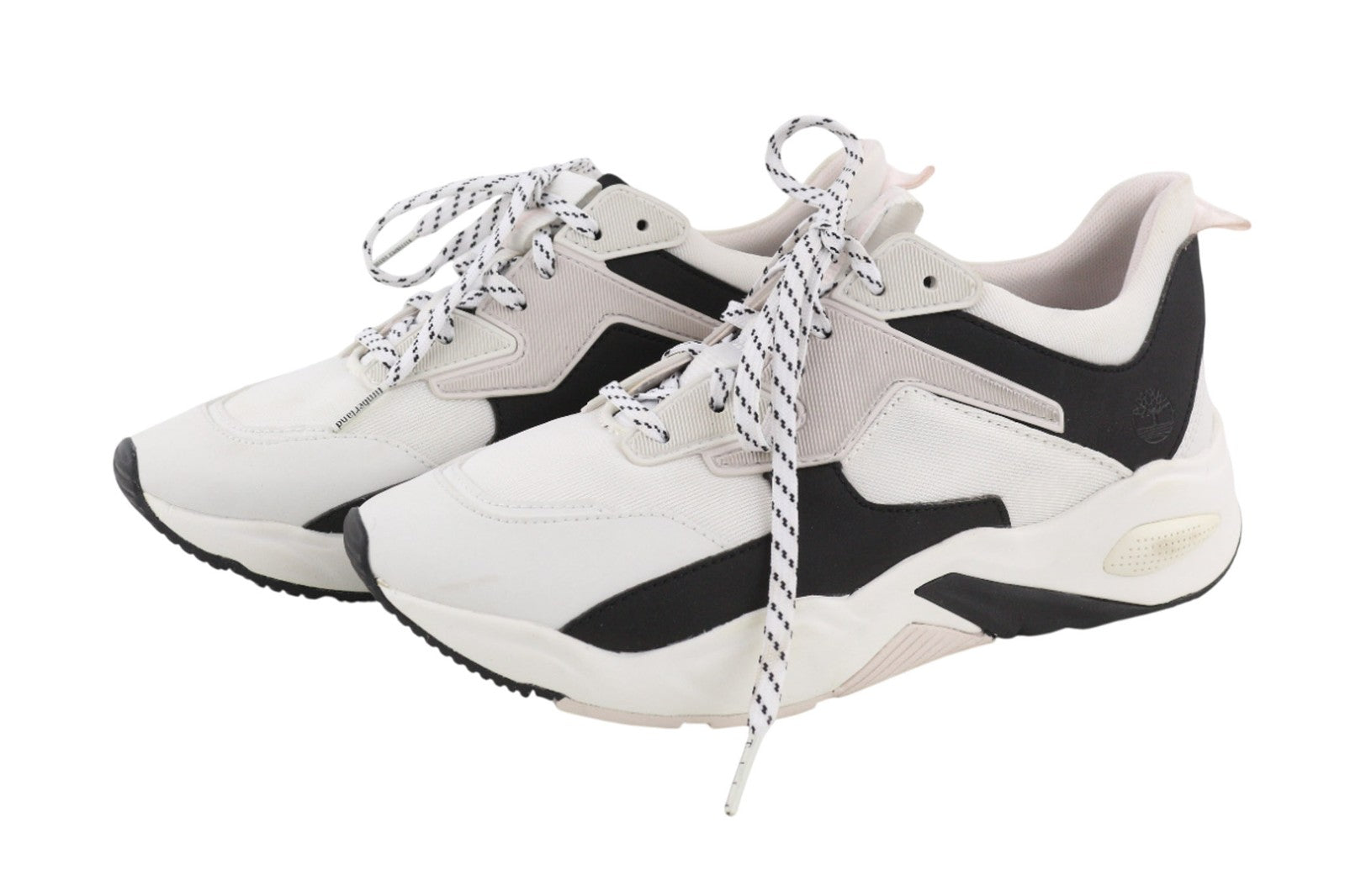 TIMBERLAND A2FK9-A4519 Women Trainers EU38/38.5 White Black Laced Casual Textile