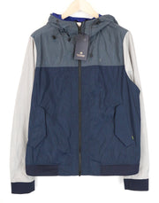 SCOTCH & SODA Men's ~2XL Nylon Windbreaker Hooded Color Block Print Jacket
