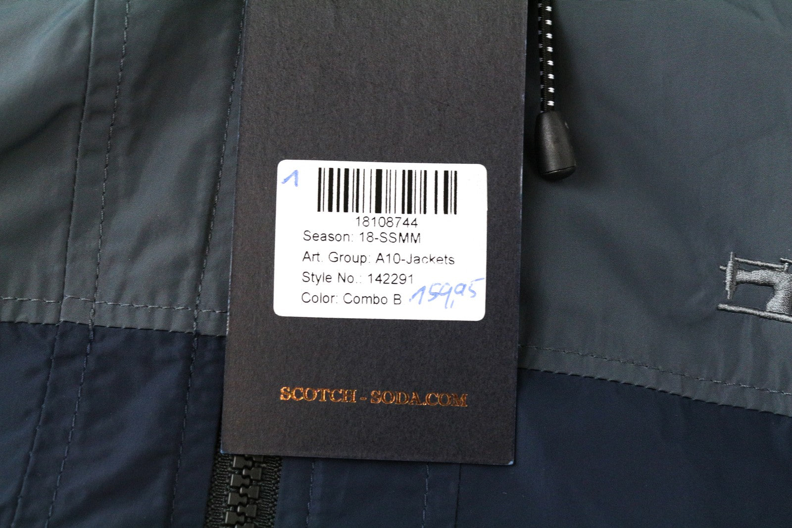 SCOTCH & SODA Men's ~2XL Nylon Windbreaker Hooded Color Block Print Jacket