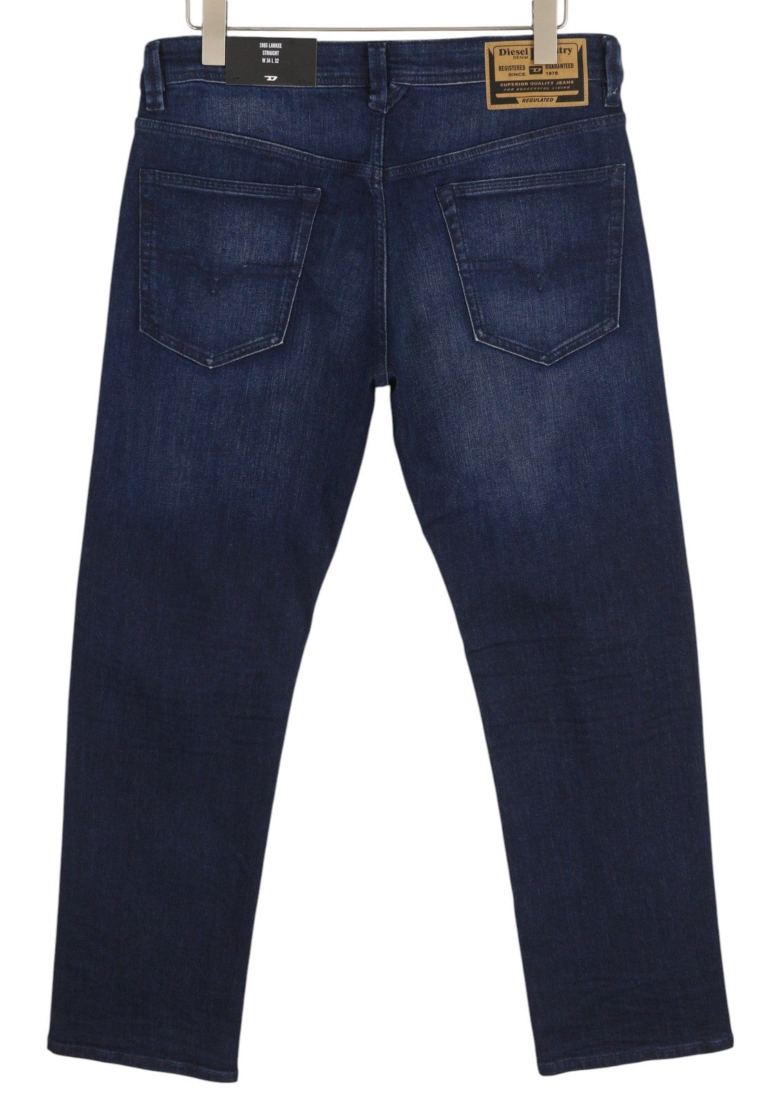 DIESEL 1985 Larkee RB067 Men Jeans W34/L32 Straight Fit Buttoned Washed Blue