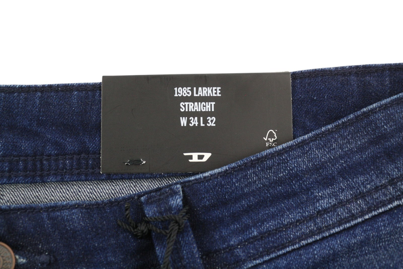 DIESEL 1985 Larkee RB067 Men Jeans W34/L32 Straight Fit Buttoned Washed Blue