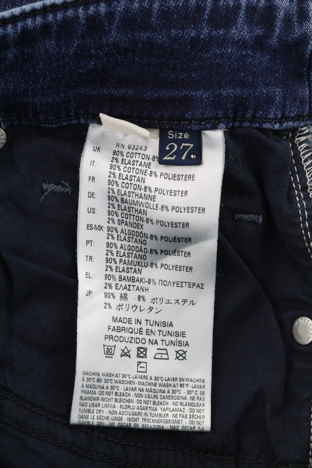 DIESEL Grupee-NE 0662L Women Jeans W27 Sweat Jogg Super Slim Skinny Blue RRP€199