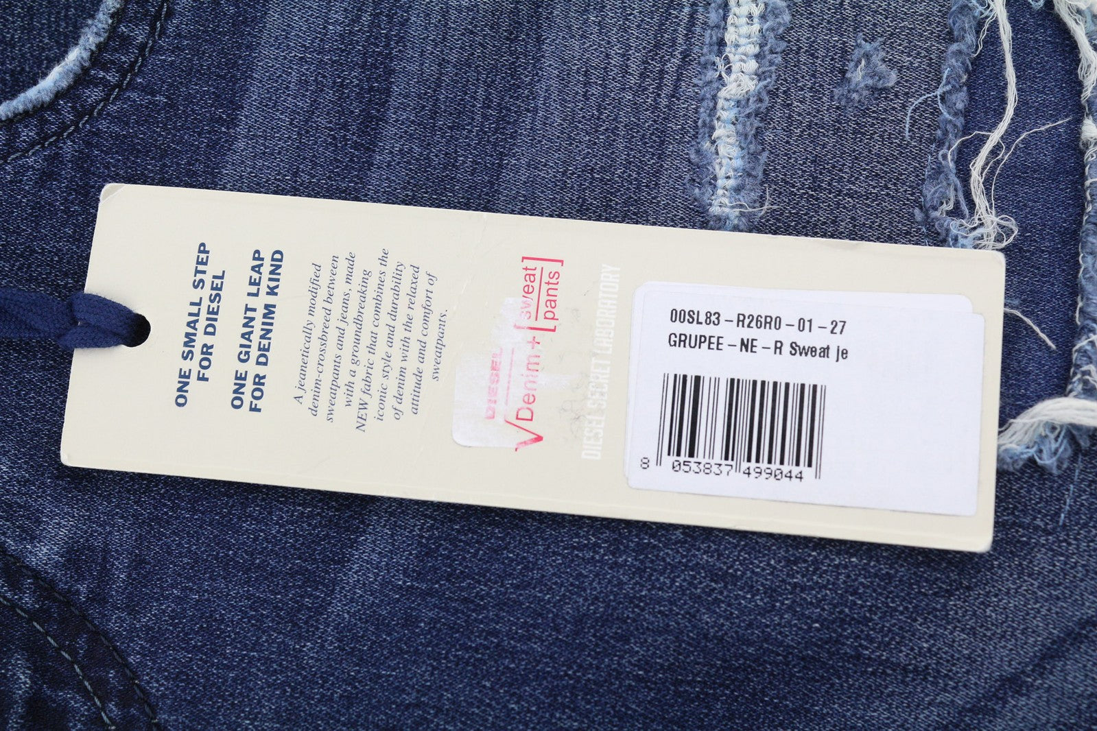 DIESEL Grupee-NE 0662L Women Jeans W27 Sweat Jogg Super Slim Skinny Blue RRP€199