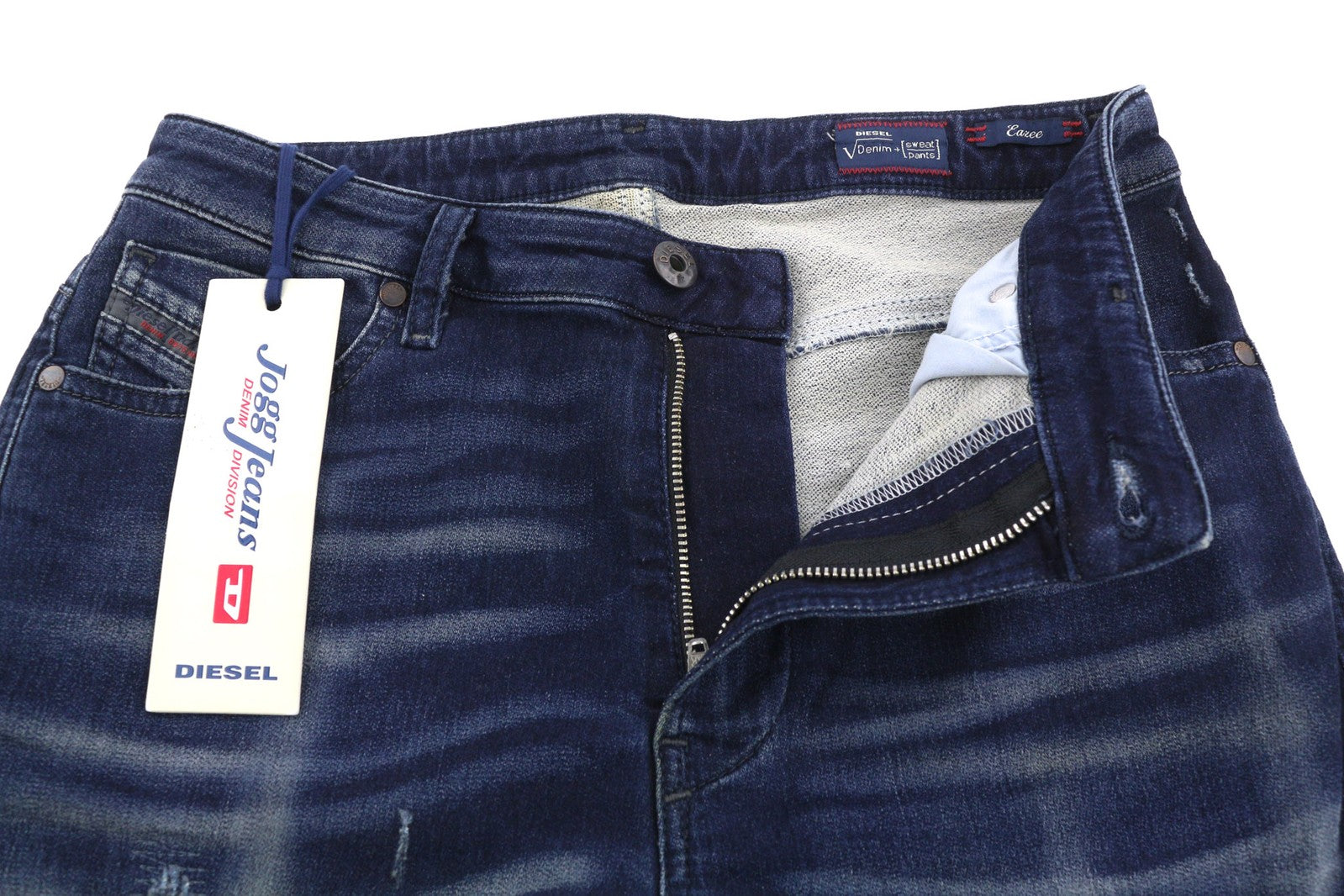 DIESEL Eazee-NE 0662K Women Jeans W25 Sweat Jogg Boyfriend Cropped Blue  RRP€235