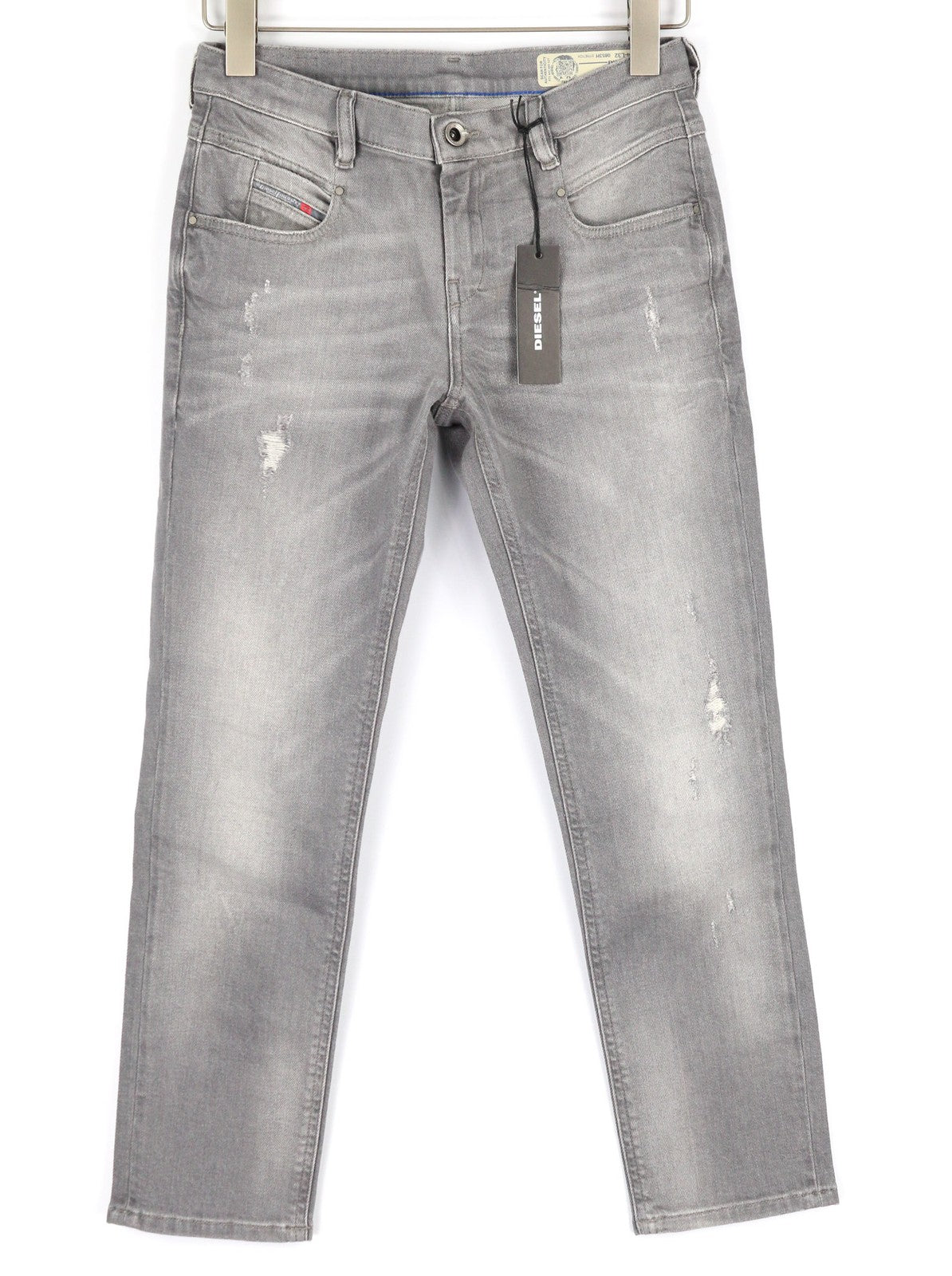 DIESEL Belthy-Ankle 0853H Womens Jeans W24/L32 Slim Straight Grey Distressed